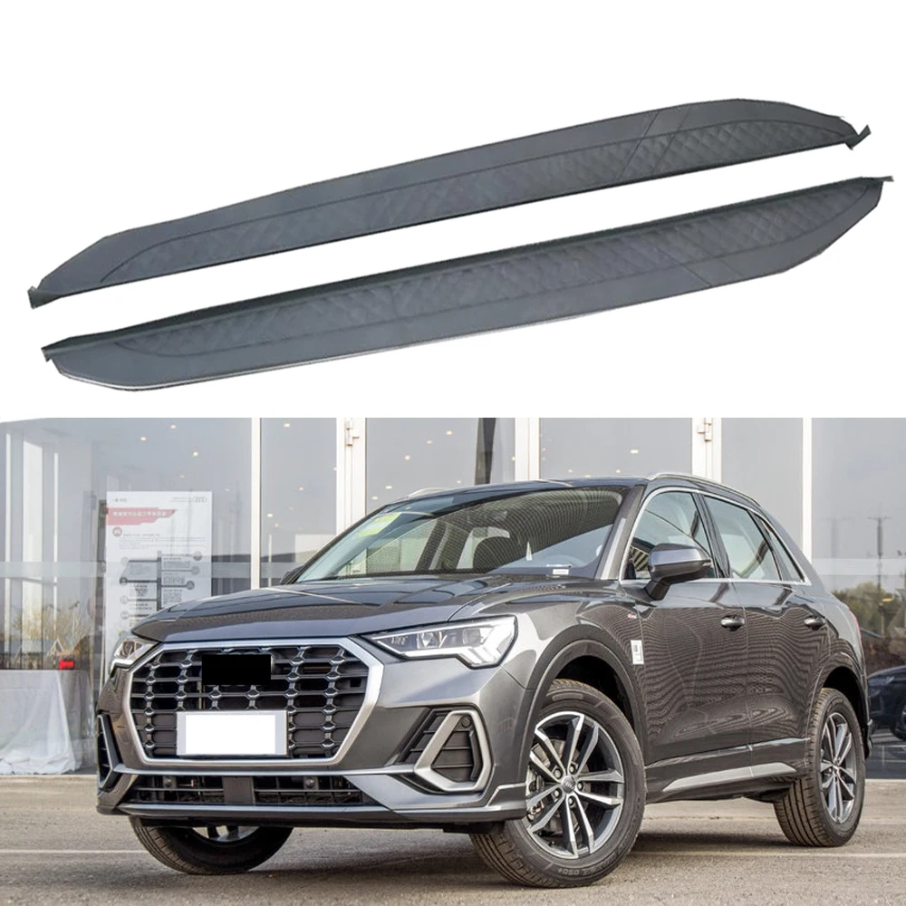 

Fits for -Audi- Q3 2019+ 2Pcs left right running board side steps nerf bar car pedal side stairs side bar