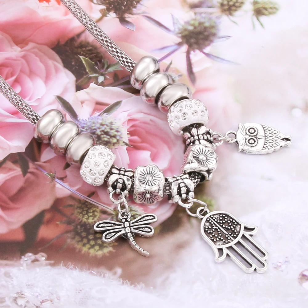 Ожерелье сова бергамот стрекоза 6 цветов застежка-лобстер цепочка свитер