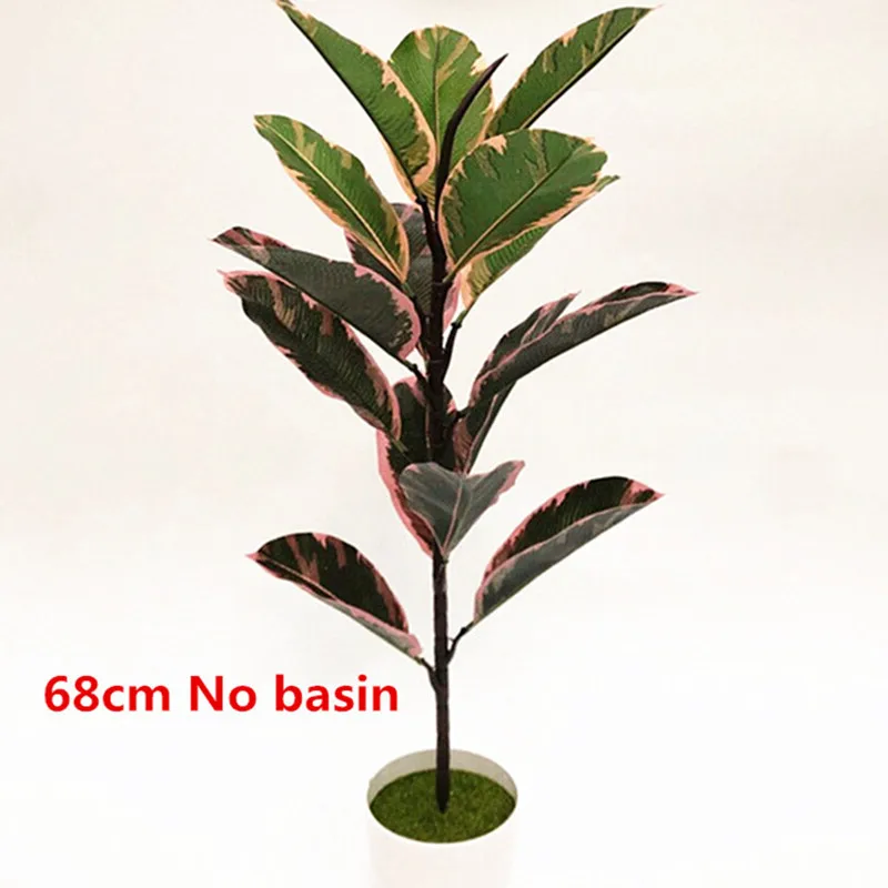 

68CM 15Leaf Artificial Banyan Tree Branch Plastic Tropical Plants Indoor Rare Potted Balcony Garden Hotel Home Decor Accessories