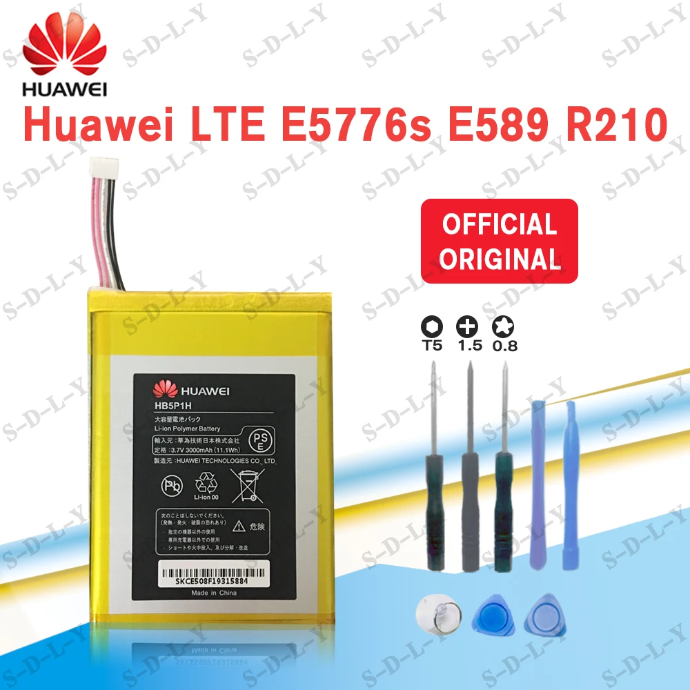 

100% Orginal Hua wei Replacement Mobile WiFi Battery HB5P1H For Huawei LTE E5776s E589 R210 3000mAh Batteries+Tracking + Tools