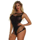 Эротическое белье в сеточку, чулки, стразы Боди женское Сетчатое кружевное сексуальное женское белье леди стеллаж для выставки нижнего белья для секс-наши актуальные костюмы порно Тедди
