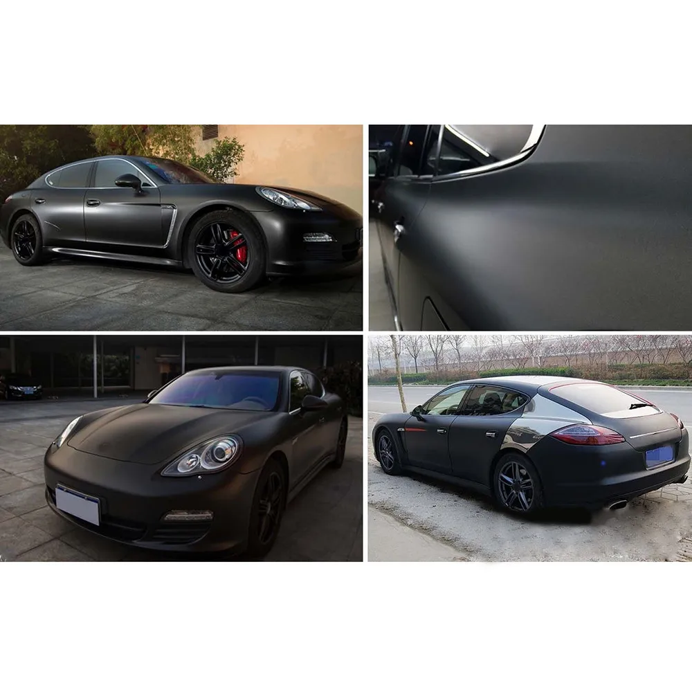 

Free Sticker Matte Vinyl Wrap 12*60 Inch 30*150CM Black Decal High Quality