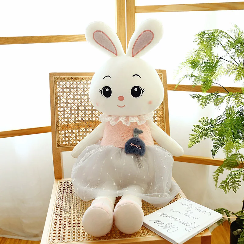 Kawaii Cartoon Rabbit Doll Plush Toy Cute Pet Girl Heart Bunny Doll Child Sleeping Pillow Child Holiday Gift Bedroom Decoration images - 6