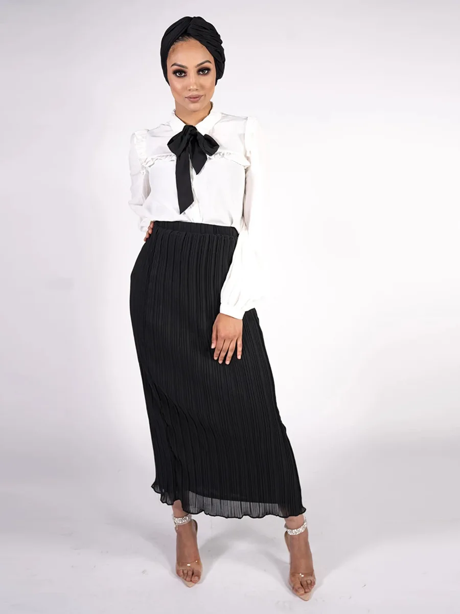 Юбка-карандаш Женская с высокой талией в мусульманском стиле эластичная длинная