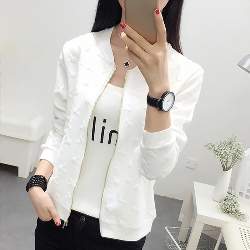 

2020 Autumn White Black Bomber Jacket Women Jacket And women's Coat Clothes Ladies Short Jacket Cardigan Jacket