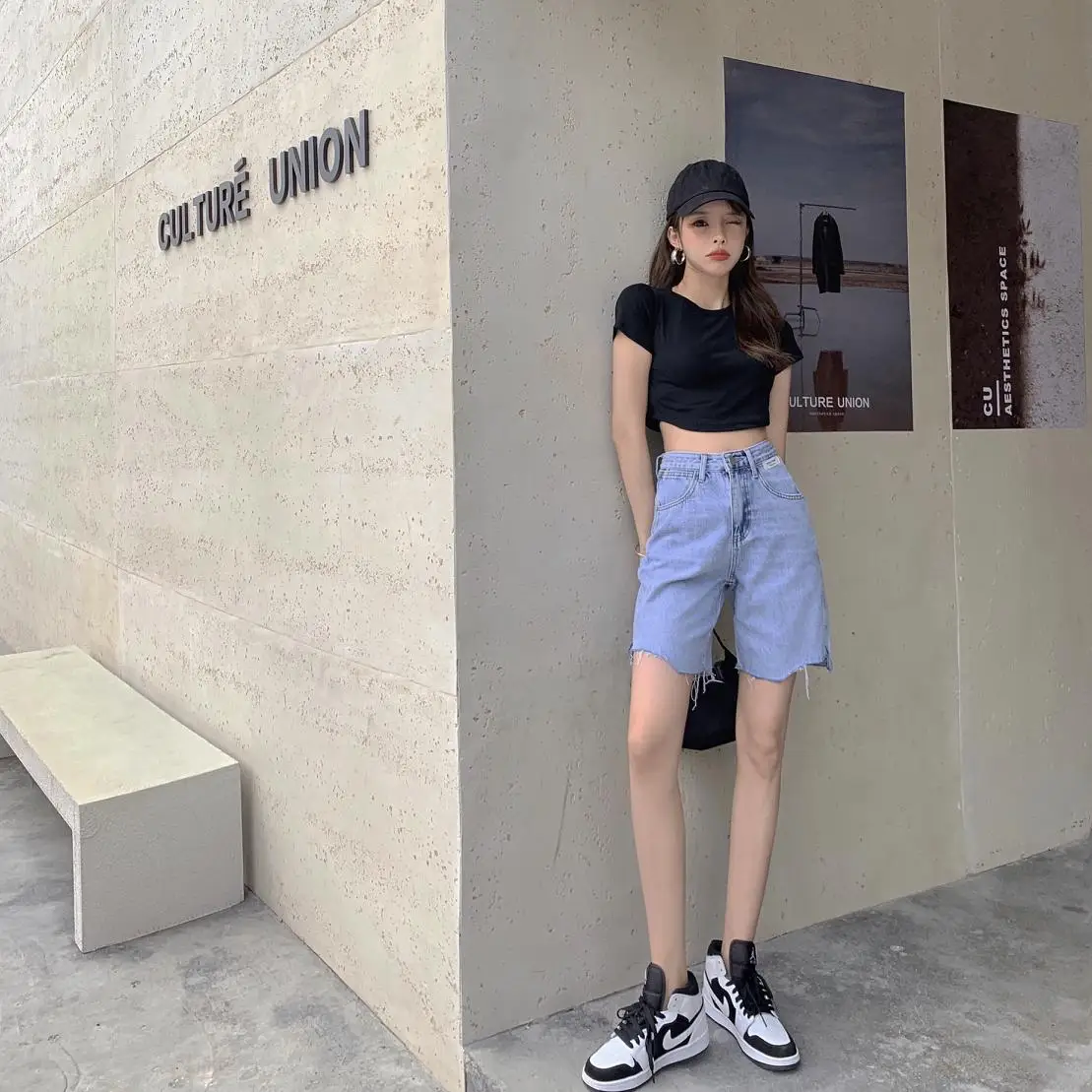 

denim shorts women loose summer pants 0069#