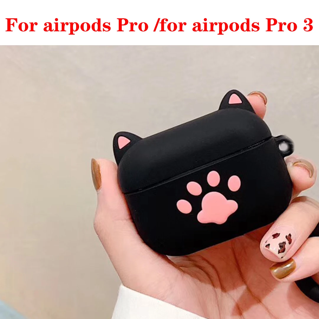Для airpods Pro, для airpods 1/2 чехол с милым котом из мультфильма, милый силиконовый защитный чехол для air pods Pro 3, беспроводной чехол для наушников