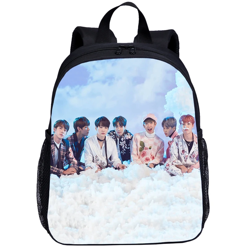 Новинка, Kpop Jungkook Suga V JIMIN, детские школьные сумки для младенцев, красивый туристический рюкзак для маленьких девочек, Harajuku, детская повседневная сумка, Книжная сумка - Цвет: Серый