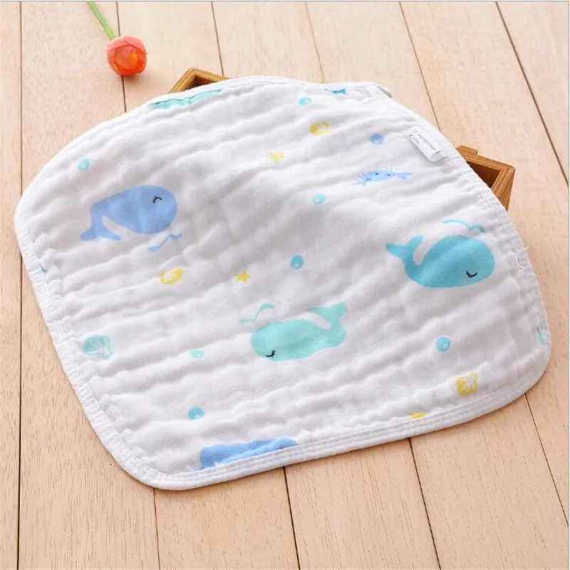 5pcs/lot Baby Handkerchief Square Face Towel 30x30cm 6 Layers Muslin Gauze Cotton Infant Wipe Cloth Washcloth | Мать и ребенок