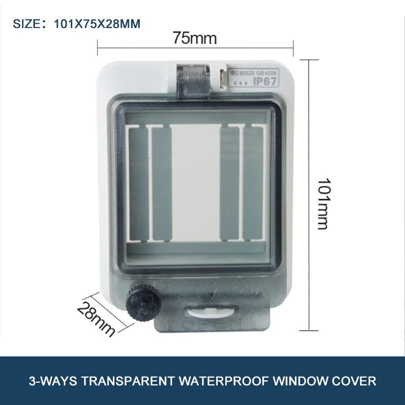 3 WAYS Circuit Breaker Transparent Waterproof Box Window Distribution Protect Cover Monitor Observation Ip67 |
