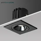 Анти-блики светодиодный светильник 12 Вт 7 Вт встраиваемый круглый светодиодный потолочный светильник AC 220V 110V черный пластиковый фонарик светодиодный спот освещение