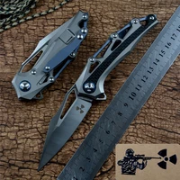 m390 pocket knife 2 95%e2%80%9d blade titanium handle flipper fast open jungle edge jr9393 survival tactical hunting folding knife