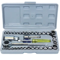 40pcs socket wrench tools key hand tool set spanner wrench socket hand tools wrenches garage tools car universal ratchet box