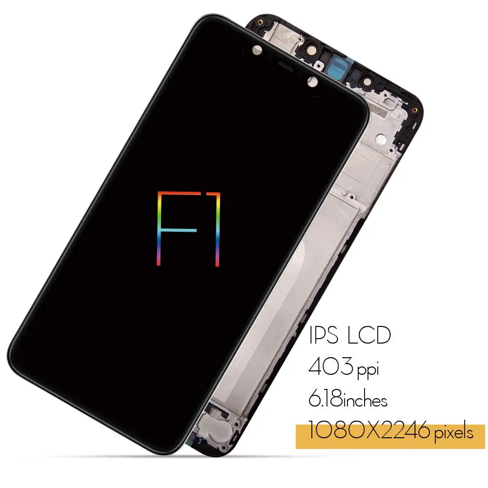Новинка с рамкой для 6,1" для xiaomi poco F1 lcd дисплей кодирующий преобразователь сенсорного экрана в сборе для xiaomi mi Pocophone F1