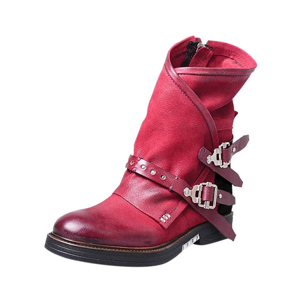 Новинка сезон осень зима кожаные женские ботинки на пуговицах Винтажные из