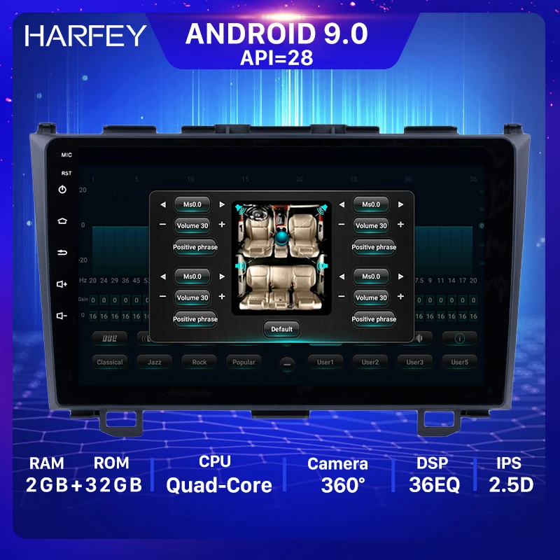Harfey 9 дюймов Android 0 HD сенсорный экран радио GPS навигация для Honda 2006 2007 2008-2011 CRV Bluetooth USB