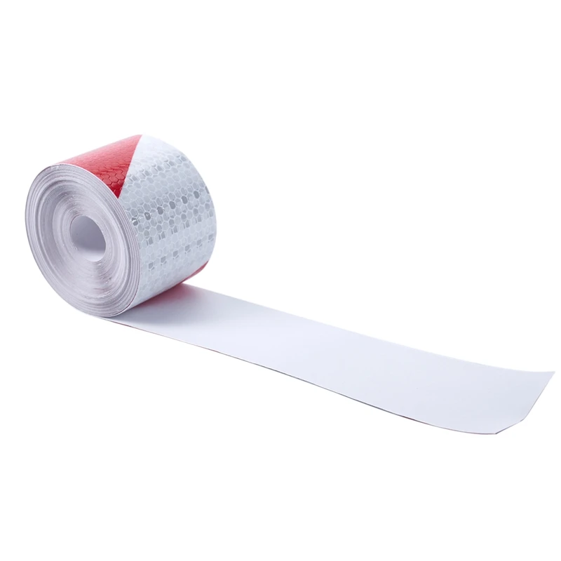 

10m x 5cm Safety Warning Tape Reflective Tape Self adhesive Tape Reflective Strip Traffic Reflective Stickers Color: red + white