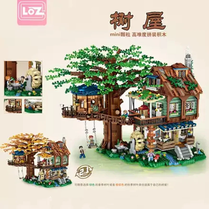 Новый LOZ Алмазный Мини конструктор вид города сцена для взрослых дерево дом