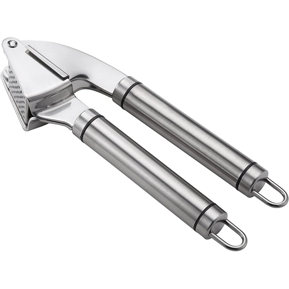 

Garlic Press Steel Garlic Head CrusherEasy To Clean Easy and Convenient Meat Mincer Kitchen Special Helper Silver Garlic Press