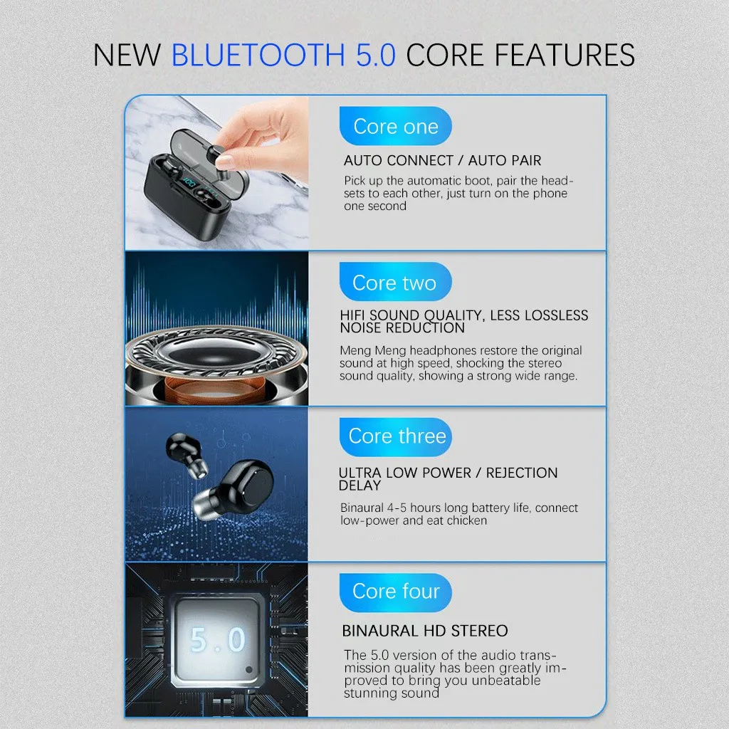 50 # Bluetooth наушники Mini TWS 5 0 беспроводные наушники-вкладыши Наушники с зарядным