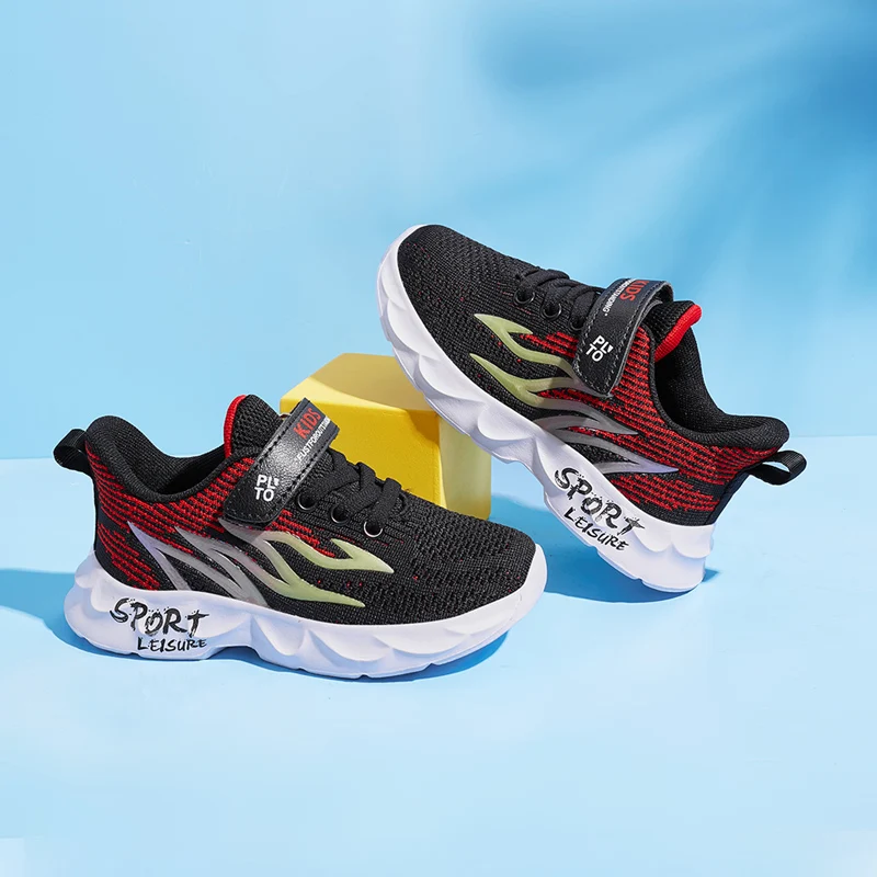 

2021 Spring Summer New Children's Shoes Trendy Fly Woven Boys Sports Running Shoes Breathable Girls Kids Single Sneakers Shoes