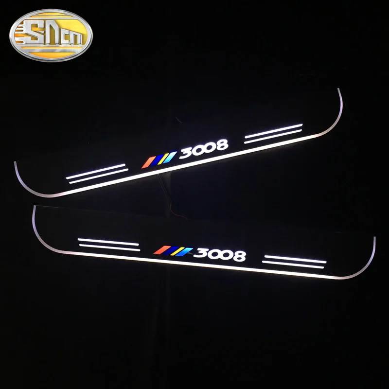 SNCN Автомобильный светодиодный дверной порог для Peugeot 3008 2013 2018 2019 ультра тонкий