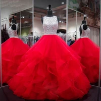 quinceanera dresses 2020 crystals beading bodice ball gown sweet 16 vestidos anos15 red custom made backless quinceanera dresse