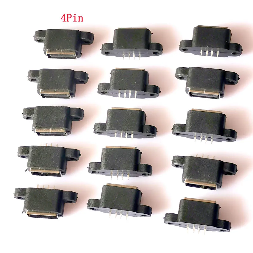 

4P 180 degree short body with ears 10.0mm waterproof USB base
