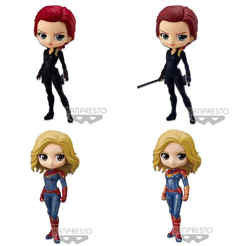 

BANPRESTO Q posket The Avengers Black Widow Captain Marvel Loki Thor Iron Man Winter Soldier Figure Model decoration Toy for Kid