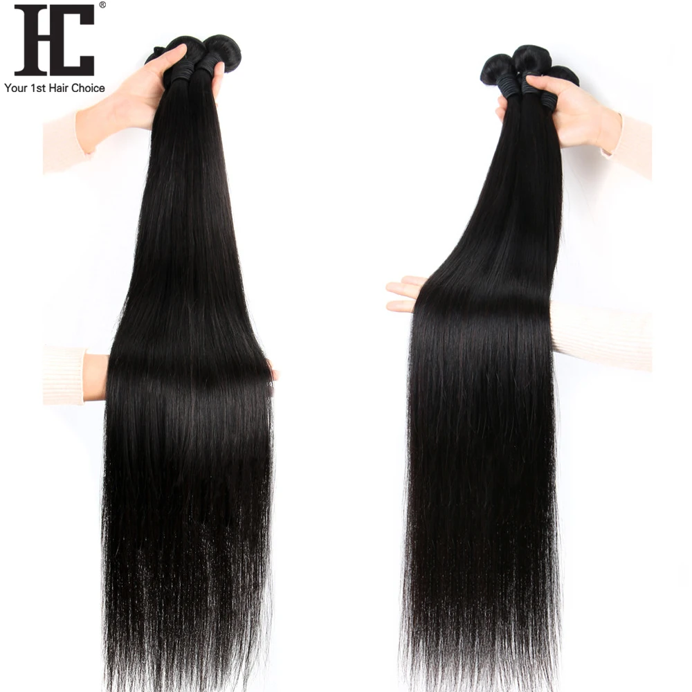 40 Inch Brazilian Straight Wave Bundles Human Hair Weave Remy 100% Human Hair 1 3 4 Bundles For Women Natural Hair Extensions