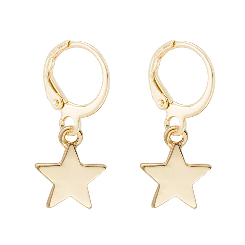 Luokey 2020 Women Gold Small Hoop Earrings Cross Star Heart New Korean Fashion Charm Kolczyki Anniversary Jewelry Gifts | Украшения и