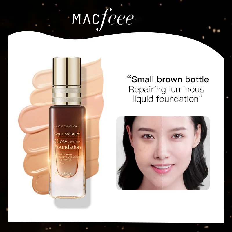 

Macfee Liquid Foundation Professional Makeup Base Oil Free Full Coverage Concealer Long Lasting Liquid Foundation Cosmetics
