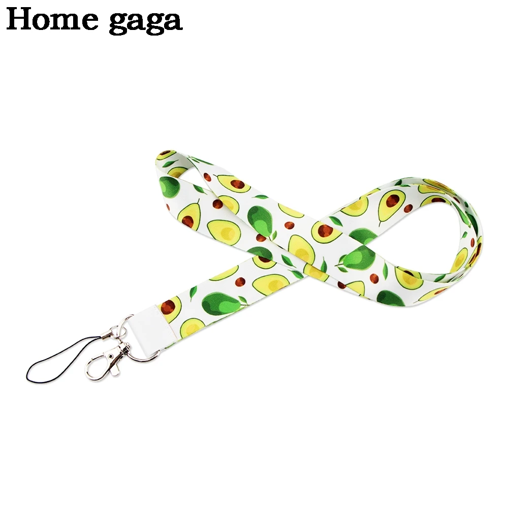 

D3230 Homegaga Avocado Cartoon Hanging Rope Lanyard for Phone Buttons Strap Lanyard with Keychain Webbing ID Badge Holder