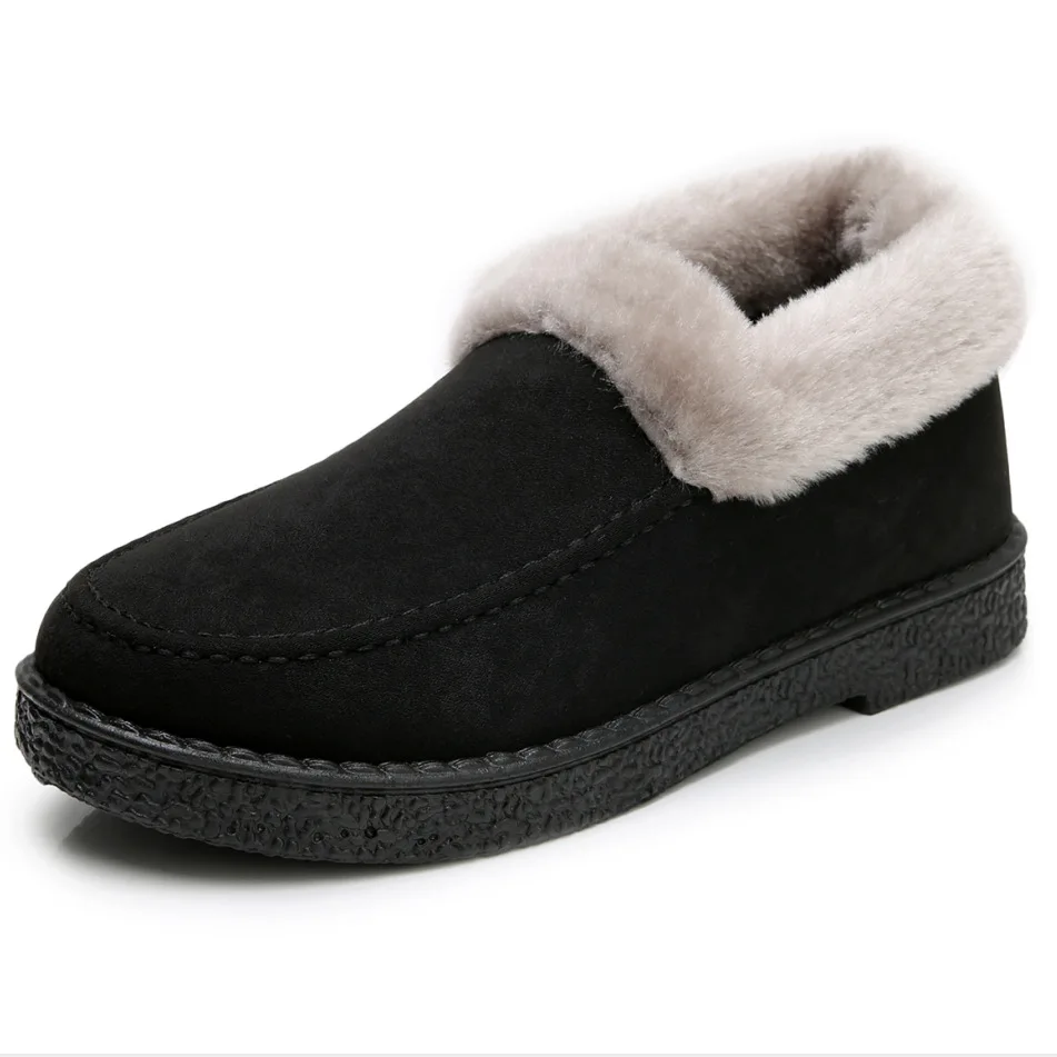 

Winter Cotton Snow Shoes Women Velvet Thick Warm Casual Womens Short Plush Furry Shoes Home Rubber Sole Footwear Girls Loafers