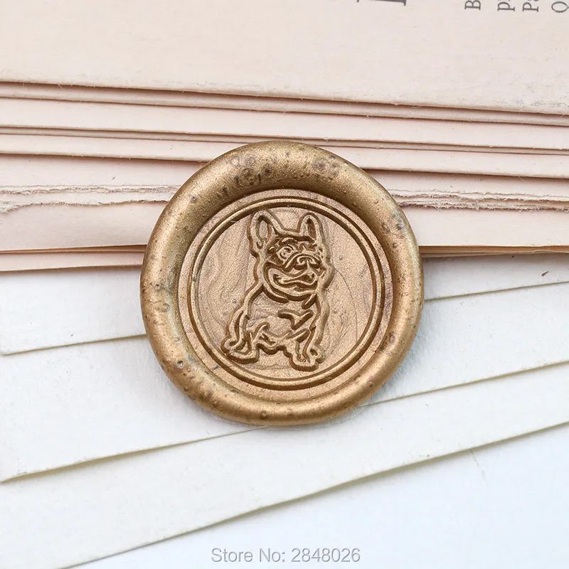 Французский бульдог печать штамп Собака Любовник Воск Печать комплект печатей