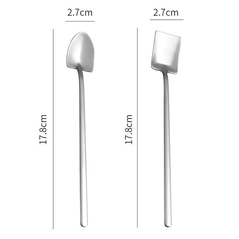 

Stainless Steel Spade Shovel Spoons Creative Teaspoons With Long Handle Ice Cream Coffee Dessert Spoons For Kitchen Tablewares