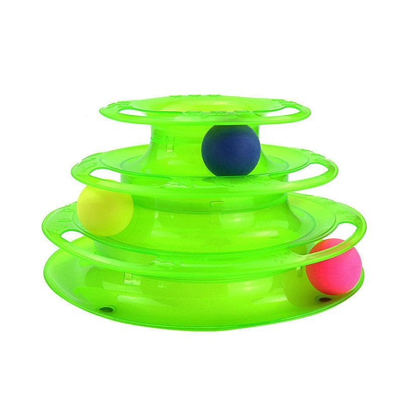 

2021new Three Levels Cat Toy Tower Tracks Disc Cat Intelligence Amusement Triple Pay Disc Cat Toys Ball Training Amusement Plate