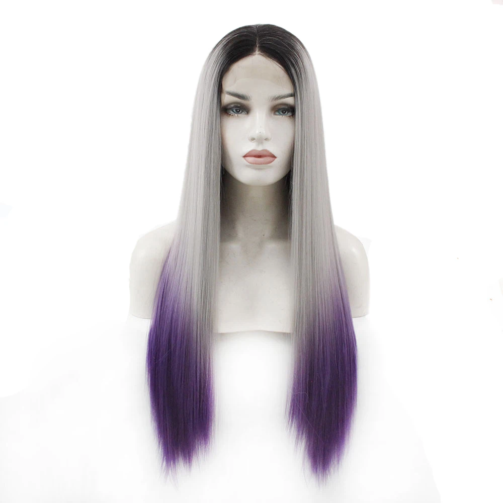 Similler женские кружевные передние парики прямые длинные волосы Омбре парик