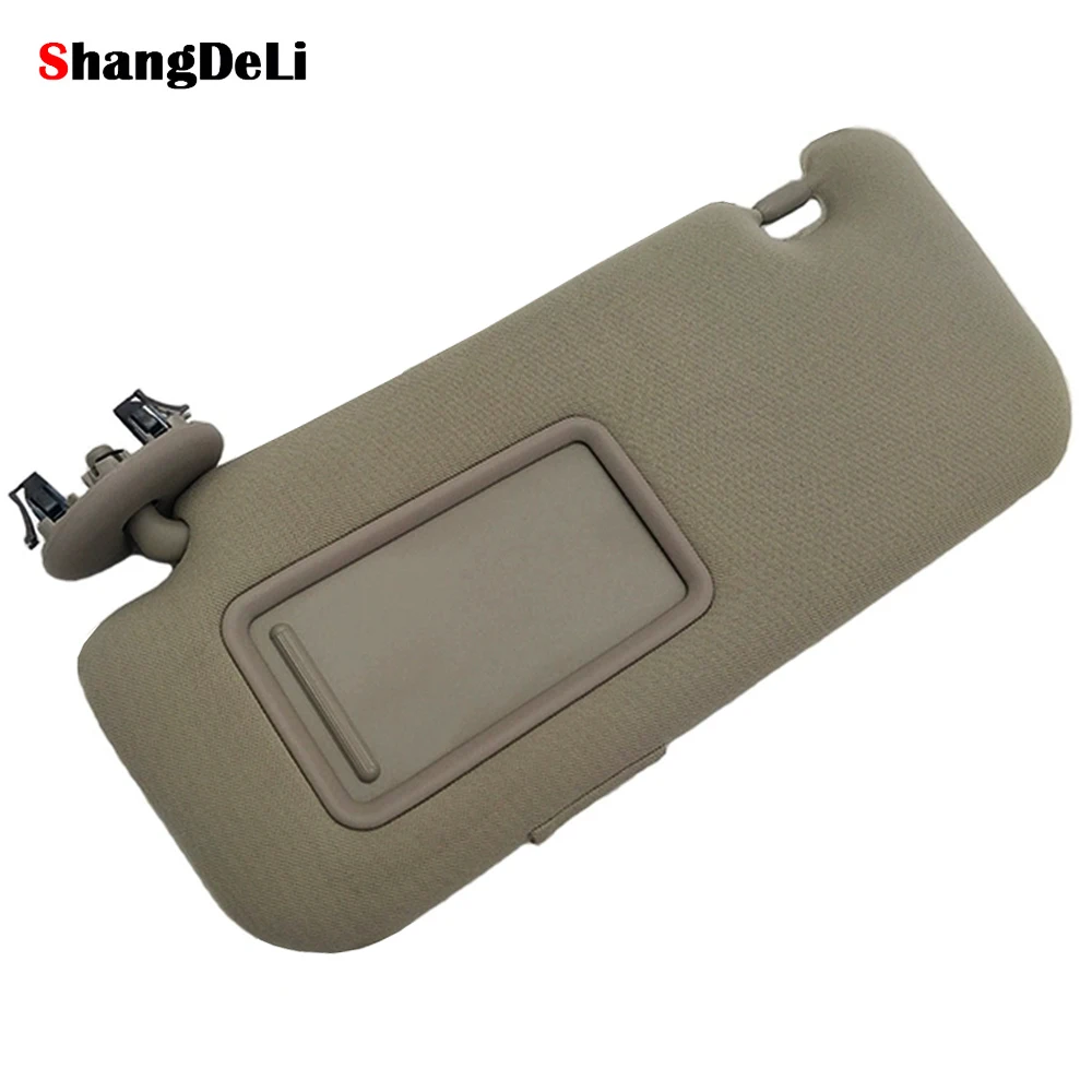 Автомобильный передний левый серый солнцезащитный козырек с зеркалом для