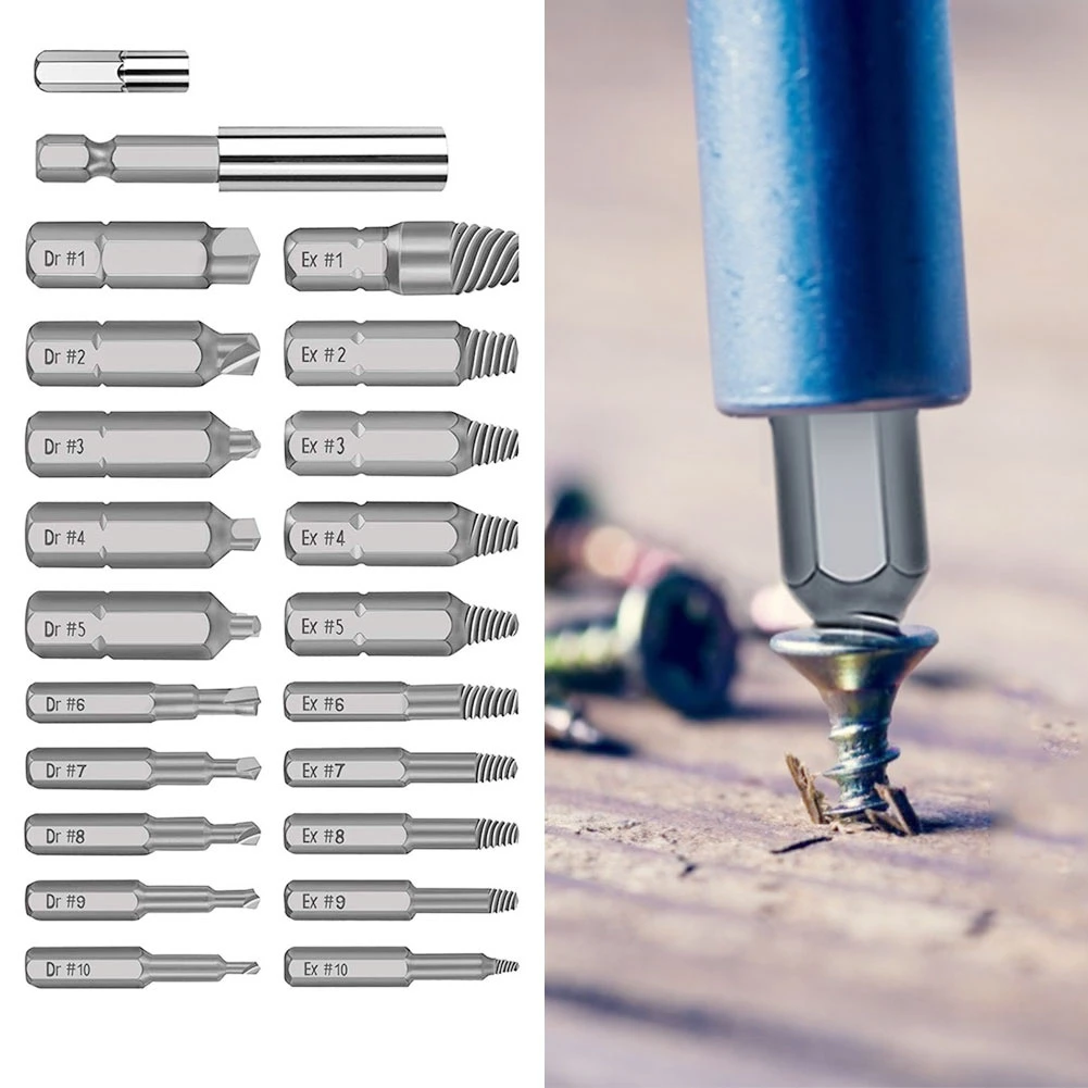 22 шт. материал поврежденный Винт экстрактор сверла направляющие набор сломанной