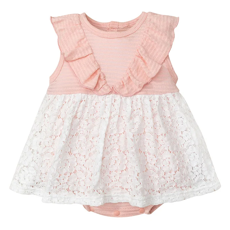 Bobora-body de manga con volantes de encaje para ni&ntilde;a reci&eacute;n nacida, mono con Espalda descubierta, conjunto de ropa, pelele-0