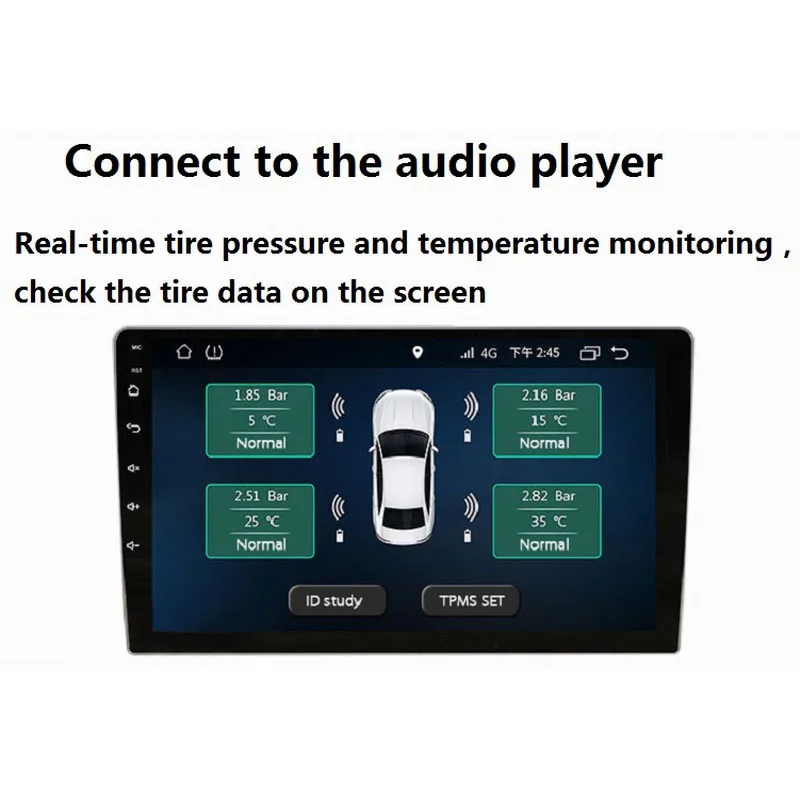 Система контроля давления в шинах ShunSihao с 4 датчиками USB TPMS для навигатора Android |