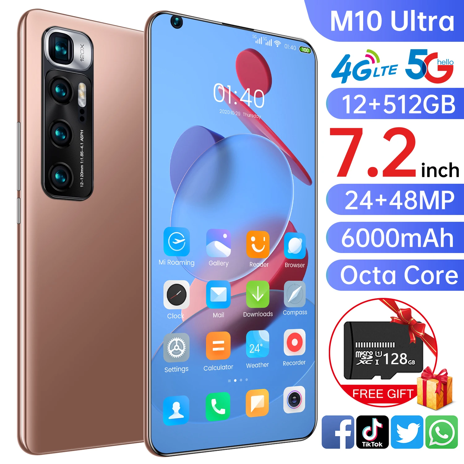 

2021 M10 7,2 12G 512 Android10 Snapdragon 888 Face ID 6000