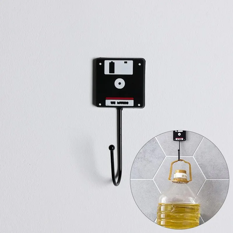 Seamless Self Adhesive Wall Hook Creative Magnetic Tape Record Disc Disk Retro Mount Key Holder Hanger Organizer Decor | Дом и сад