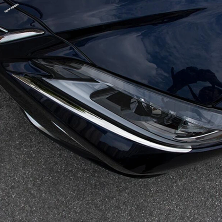 

Lapetus Front Head Lights Lamp Eyelid Eyebrow Strip Cover Accessories Exterior Trim Fit For Lexus ES 2018 - 2021 Stainless Steel