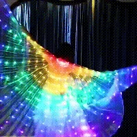 Светодиодный светильник крылья для костюма радужные цвета танца живота сцены