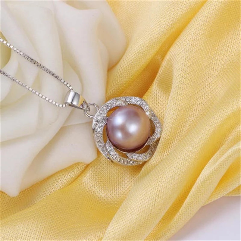 Женское ожерелье из серебра 925 пробы с натуральным пресноводным жемчугом |