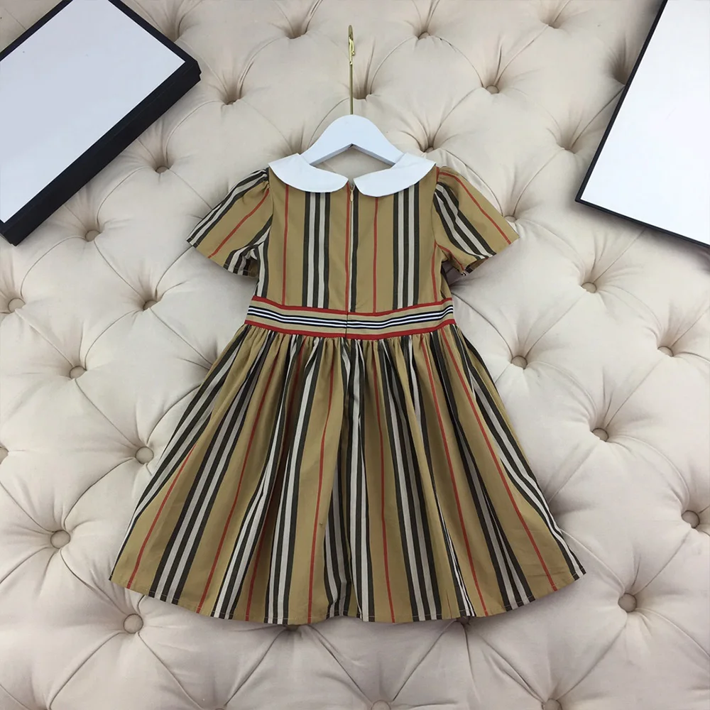 

Girl's dress summer little girl's short sleeve retro skirt