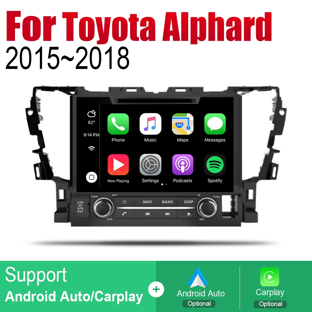 Автомагнитола 2 Din на Android DVD проигрыватель для Toyota Alphard 2015 2016 2017 2018 автомобильный