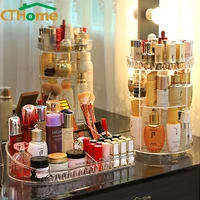 1pc 360 degree rotation transparent cosmetics acrylic storage box spin multi function detachable makeup beauty drawer organizer